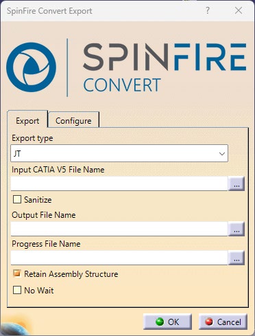SpinFire Convert Export dialog