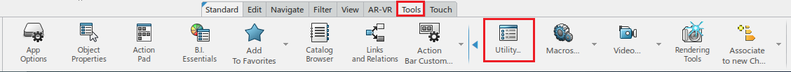 Tools > Utility in 3DExperience