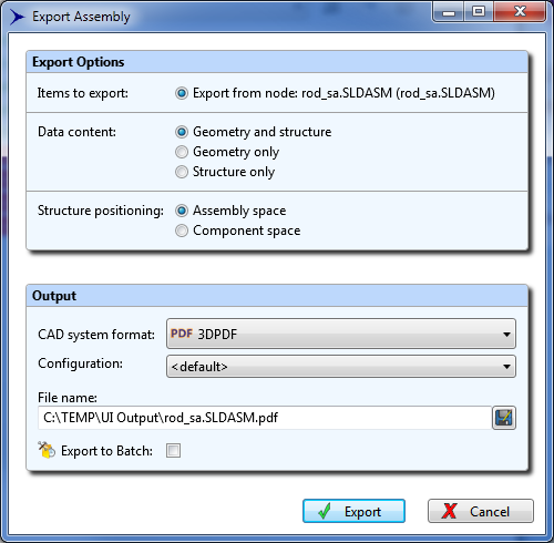 Export Assembly interface