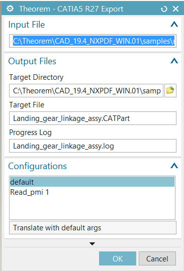 NX Theorem Export panel