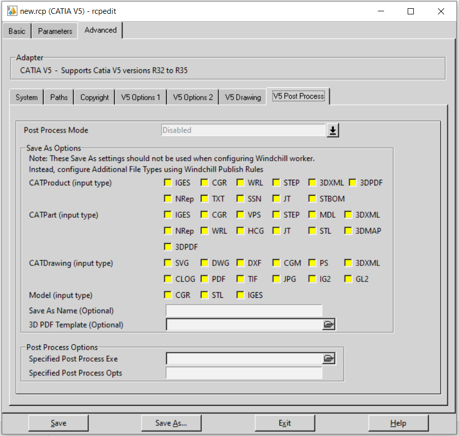 V5 Post Process options