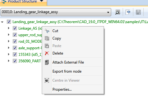 Product Structure Right Click Menu