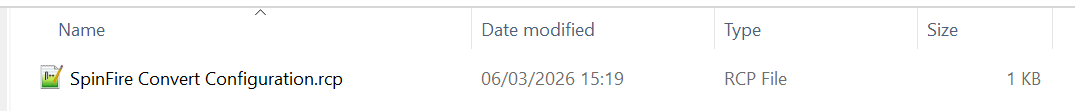 Saved recipe file