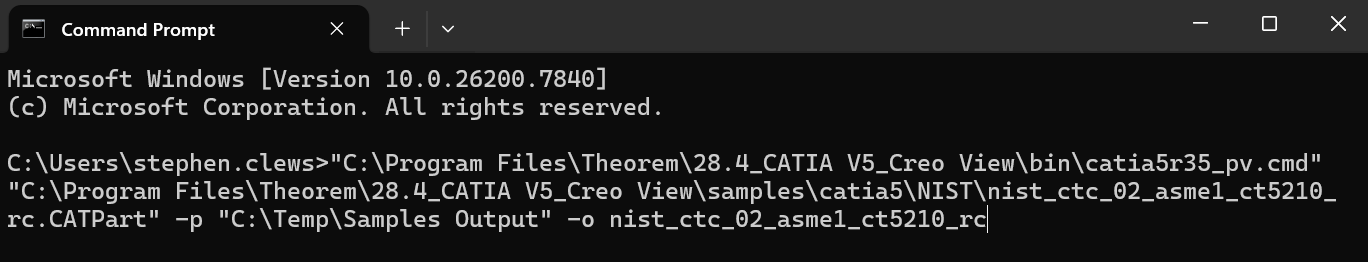 Command line translation