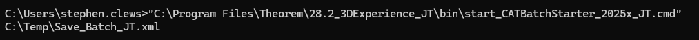 Running saved batch file from command line