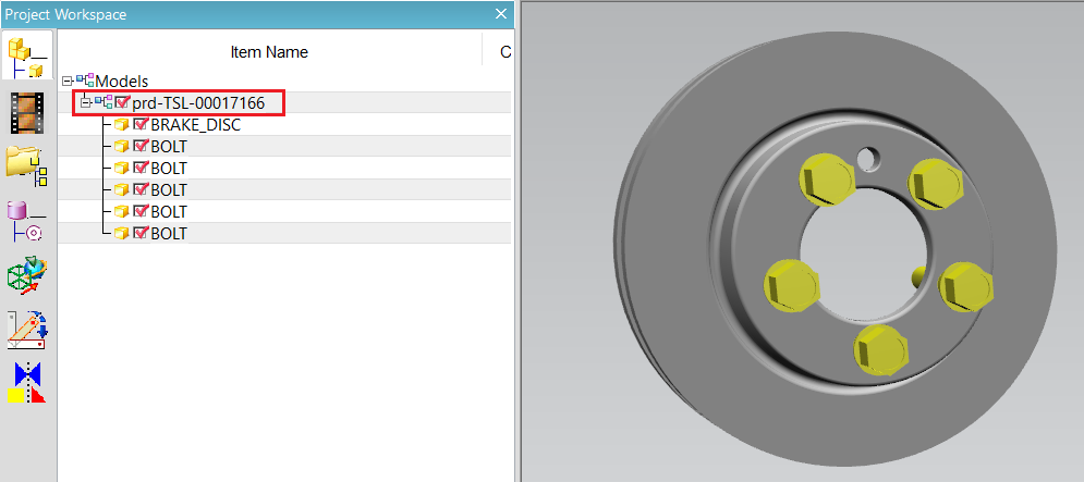 JT output with object name
