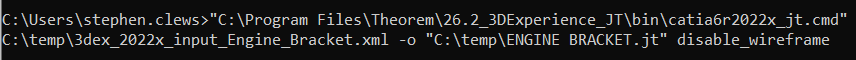 Command line example