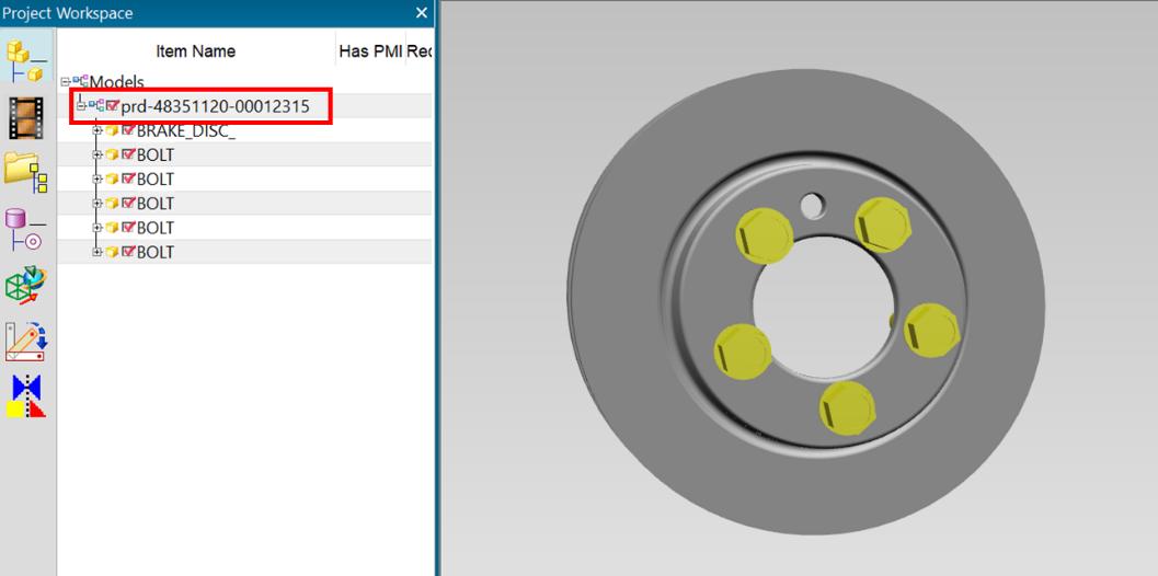 JT output with object name