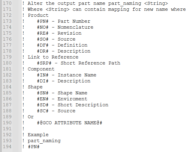 part_naming option OFF