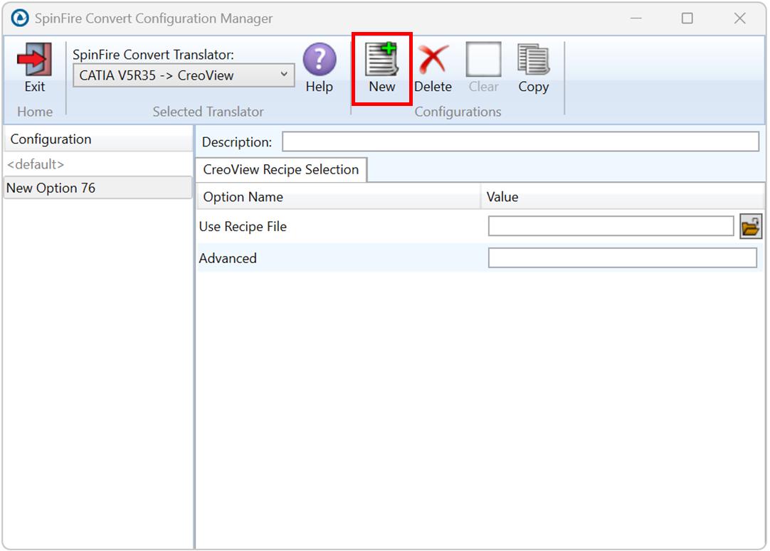 SpinFire Convert Configuration Manager - New