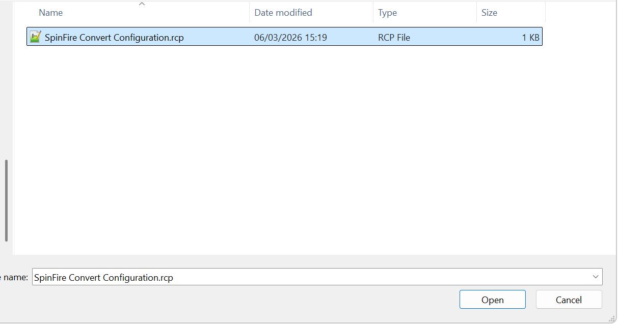 Select a CreoView Recipe file