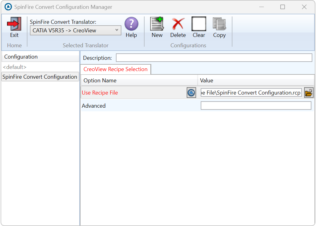 Recipe file added to configuration