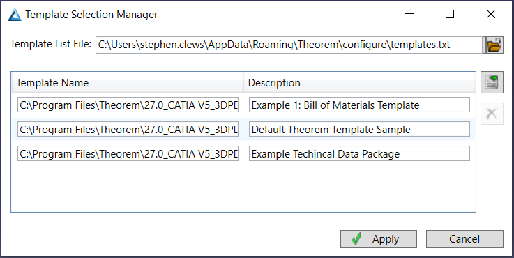 Template Selection Manager -- multiple templates