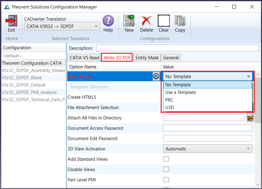 No Template option in Configuration Manager