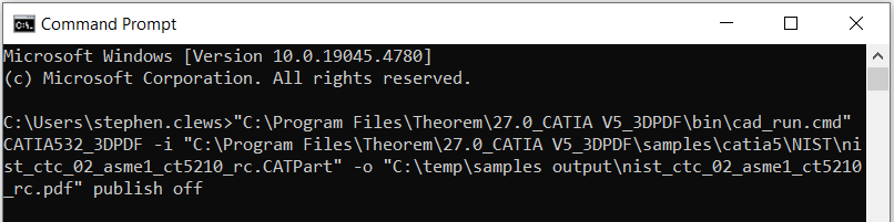 Command line without template