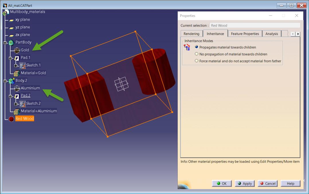 Material properties in CATIA V5