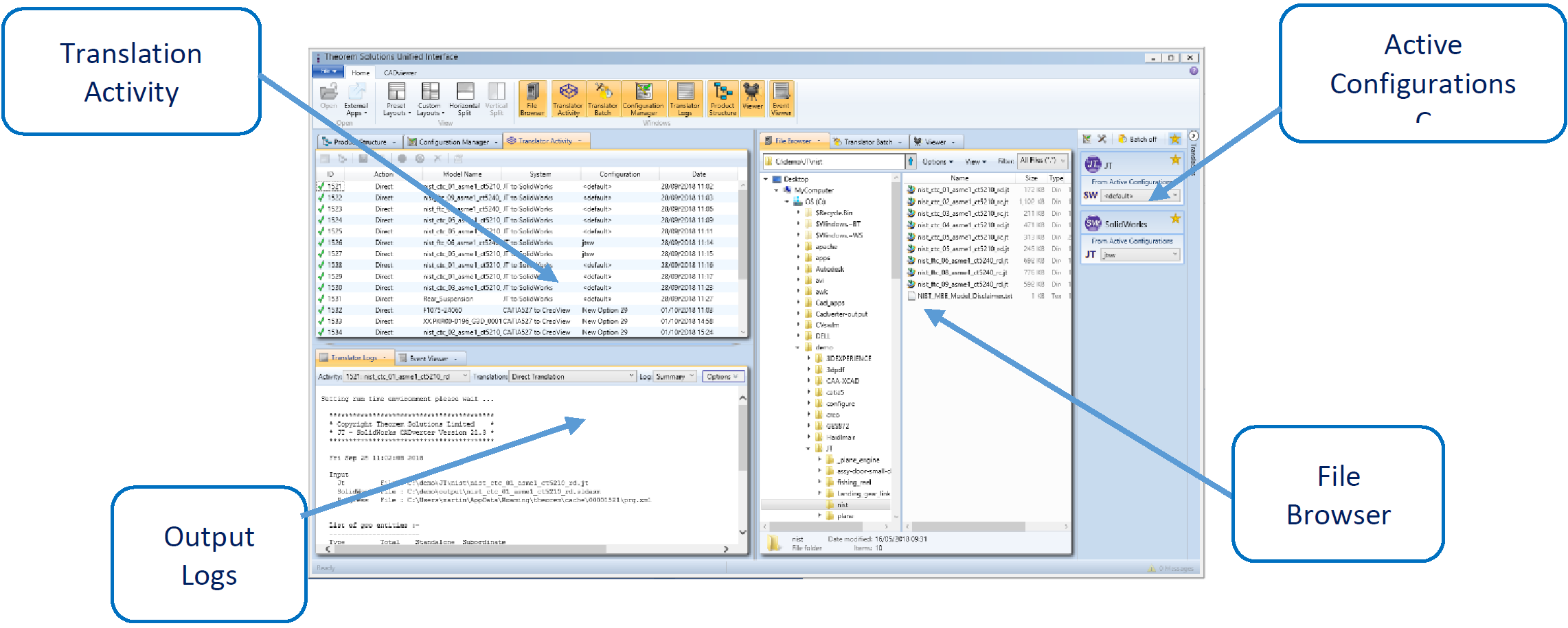 Unified Interface layout areas