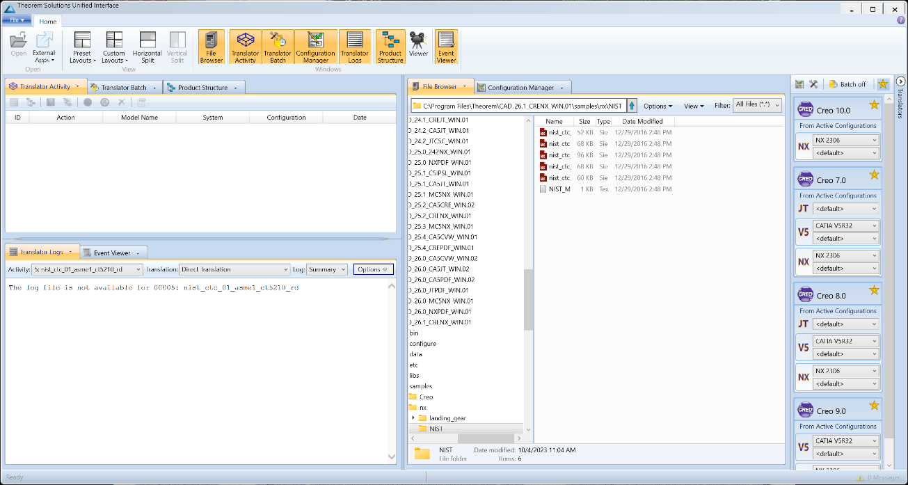Unified Interface main window