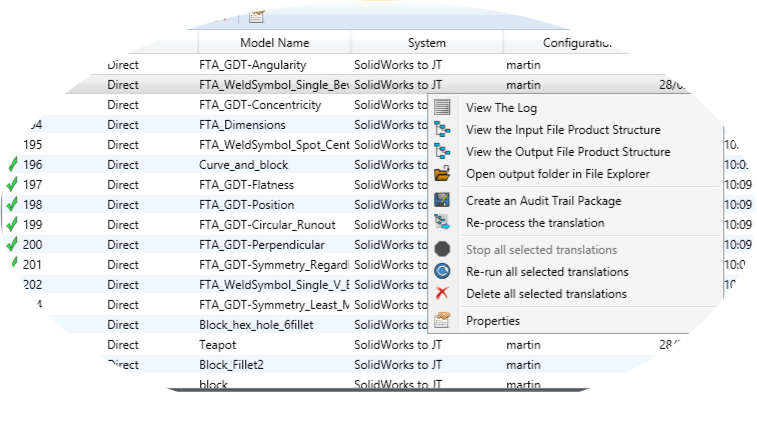 Activity pane output folder