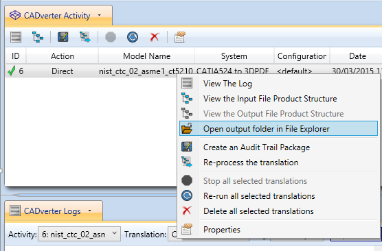 Performing a Translation -- output folder