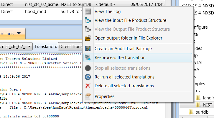 Unified Interface -- activity context menu