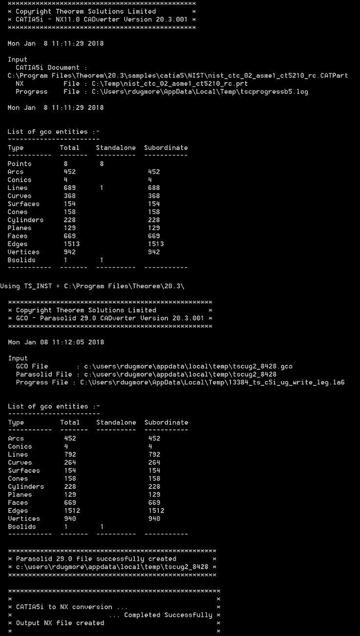 Command line translation screen output