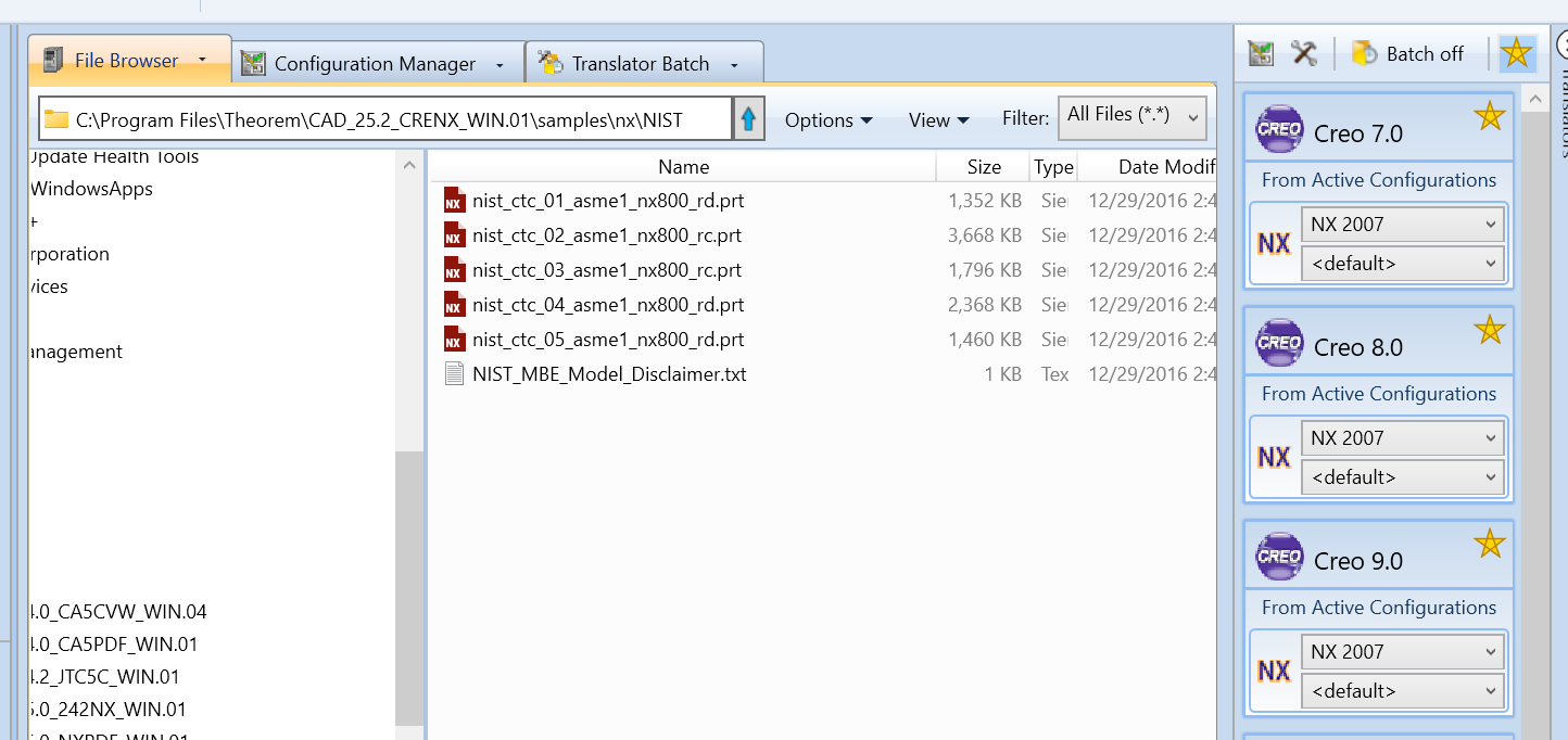 Output folder context menu