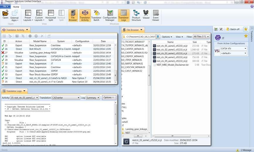 Unified Interface main window