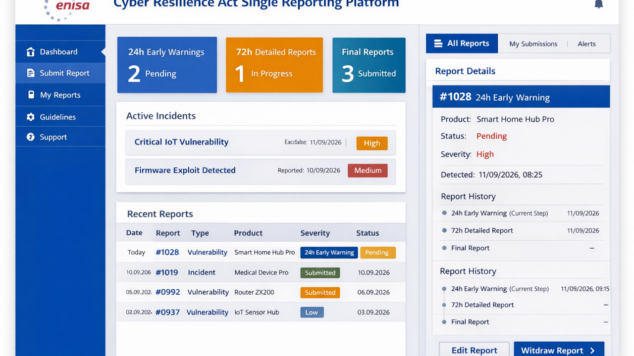 Illustrative mockups based on ENISA public tender specs.