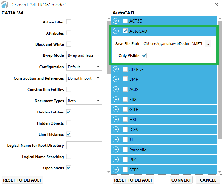 2D And 3D Documents Converted To Autocad — SpinFire Insight documentation