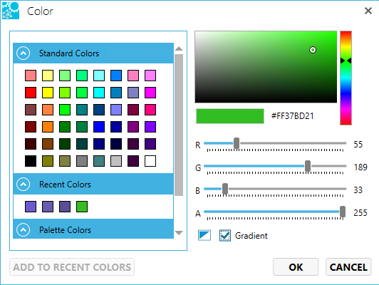 Gradient Option On The Background Color Window — SpinFire Insight ...