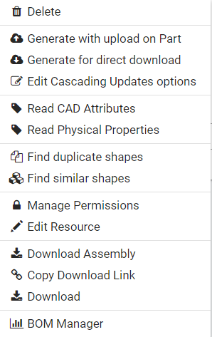 CAD Data Options