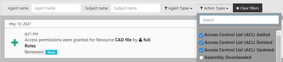 Resource Permission Activity — SpinFire Manage documentation